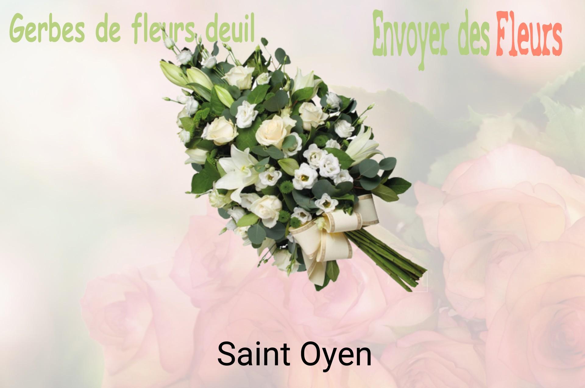 Gerbe de fleurs de deuil livrée à Saint-Oyen